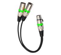 Dickly XLR Splitter Cable, 1 Female to 2 Male, 3-Pin Y Cable, Splitter Cord for Various Musical Instrument Effects, Green