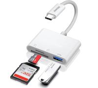 DICKMITH USB C SD TF Memory Card Reader, 3-in-1 Type C Camera Adapter Compatible with iPad, iPone 15, MacBook Pro/Air, Chromebook Samsung and More USB C Devices