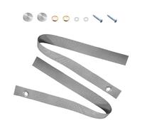 Dickno 2 PCS RV Door Straps, 18 Inch Sliding Door Long Security Strap with 4 PCS Button Snap, Universal Locking Tieback Strap Accessories for RV Camper Pocket Door Boat Ladder (Gray)