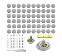 Dickno 60 PCS Car Roof Headliner Repair Kit, Auto Roof Snap Rivets Retainer with Installation Tool, Interior Ceiling Sagging Headliner Cloth Fixing Repair Buckle for All Vehicles (Grid Gray)