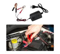 Dickno Car Battery Charger, 12V Multipurpose Lead Acid Automotive Charger with Crocodile Clip and Power Indicator, Smart Vehicle Battery Charger for Car, Motorcycle, Boat and More