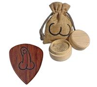 DickPicks - The All Natural, Hard Wood, Guitar Pick Plectrum Full Package with Ball Sack Gift Bag (Hard Rosewood)