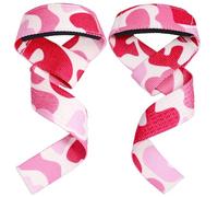 Dickplay Weight Lifting Straps,1 Pair With Neoprene Padding Wrist Support and Gel Anti-slip Grips,Strongly Stitched Gym Lifting Straps for Fitness Weight Lifting,Deadlifts,Strength Training,Camo Pink