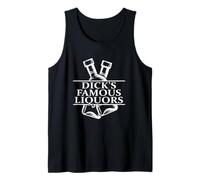 Dick's Famous Liquors Fun Liquor Store Retro Vintage Bottles Tank Top