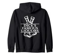 Dick's Famous Liquors Fun Liquor Store Retro Vintage Bottles Zip Hoodie