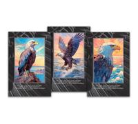 Dicksons 5.5 x 8.5 inch Inspirational Soaring Eagle Stationary Set (3-Pack) - Isaiah 40:31 'Mount Up with Wings as Eagles' Radiant Sunset Coastal Ocean Horizon Scripture Jounral