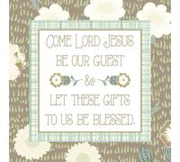 Dicksons 8 x 8 inch Ceramic Kitchen Trivet with Non-Slip Backing - 'God is Great, God is Good' Royal Blue Portuguese Mosaic Tile Medallion Hot Pad, Heat Resistant Mat