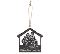 Dicksons Decorative Holiday Hanging Christmas Tree Ornament 4 Inch Metal Oh Come Let Us Adore Him