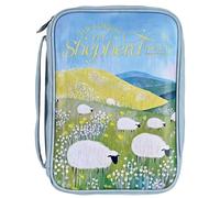 Dicksons Decorative Zippered Bible Cover, Book Case with Carry Handle for Church Travel, Large 10.75 x 8 Inch Vinyl Sheep Lord is My Shepherd