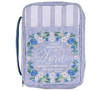 Dicksons Decorative Zippered Women's Bible Cover, Book Case with Carry Handle for Church Travel, Large 10.75 x 8 Inch Denier Polyester Embroidered Floral Day the Lord Has Made