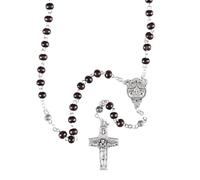 Dicksons Elegant Rosary Necklace Classic Crucifix & Miraculous Medal Catholic Prayer Beads for Men & Women - Durable & Handcrafted Religious Giftable, Zinc, No Gemstone