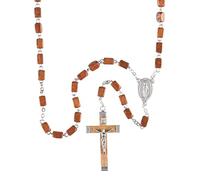 Dicksons Elegant Rosary Necklace Classic Crucifix & Miraculous Medal Catholic Prayer Beads for Men & Women - Durable & Handcrafted Religious Giftable, Zinc, No Gemstone