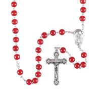 Dicksons Elegant Rosary Necklace Classic Crucifix & Miraculous Medal Catholic Prayer Beads for Men & Women - Durable & Handcrafted Religious Giftable, Zinc, No Gemstone