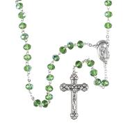 Dicksons Elegant Rosary Necklace Classic Crucifix & Miraculous Medal Catholic Prayer Beads for Men & Women - Durable & Handcrafted Religious Giftable, Zinc, No Gemstone