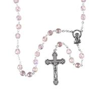 Dicksons Elegant Rosary Necklace Classic Crucifix & Miraculous Medal Catholic Prayer Beads for Men & Women - Durable & Handcrafted Religious Giftable, Zinc, No Gemstone