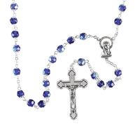 Dicksons Elegant Rosary Necklace Classic Crucifix & Miraculous Medal Catholic Prayer Beads for Men & Women - Durable & Handcrafted Religious Giftable, Zinc, No Gemstone