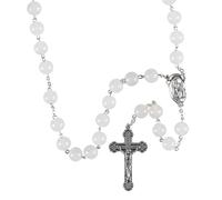 Dicksons Elegant Rosary Necklace Classic Crucifix & Miraculous Medal Catholic Prayer Beads for Men & Women - Durable & Handcrafted Religious Giftable, Zinc, No Gemstone