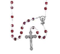 Dicksons Elegant Rosary Necklace Classic Crucifix & Miraculous Medal Catholic Prayer Beads for Men & Women - Durable & Handcrafted Religious Giftable, Zinc, No Gemstone