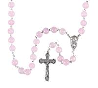 Dicksons Elegant Rosary Necklace Classic Crucifix & Miraculous Medal Catholic Prayer Beads for Men & Women - Durable & Handcrafted Religious Giftable, Zinc, No Gemstone