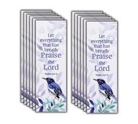 Dicksons Inspirational Christian Bookmark for Books, Bible Study, & Journals 2 x 6 Inch Paper Bird Let Everything Praise The Lord Pack of 6