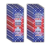 Dicksons Inspirational Christian Bookmark for Books, Bible Study, & Journals 2 x 6 Inch Paper Patriotic Serve One Another in Love Pack of 6