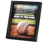Dicksons Inspirational Christian Sport Wall Hanging Shadow Box Style Framed Wall Décor for Home 11 x 9 Inch Wood and Glass Baseball Strength Comes From Knowing You