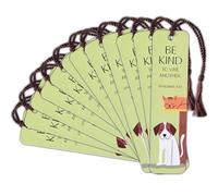 Dicksons Inspirational Christian Tassel Bookmark for Books, Bible Study, & Journals 1.5 x 6 Inch Paper Dog and Cat Be Kind Pack of 12