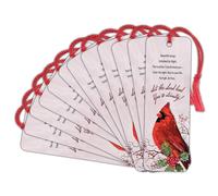 Dicksons Inspirational Christian Tassel Bookmark for Books, Bible Study, & Journals 2 x 6 Inch Paper Cardinal Bird Beautiful Wings Pack of 12