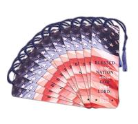 Dicksons Inspirational Christian Tassel Bookmark for Books, Bible Study, & Journals 2 x 6 Inch Paper Patriotic Blessed is the Nation Pack of 12