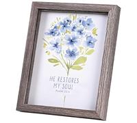 Dicksons Inspirational Christian Wall Hanging Shadow Box Style Framed Wall Décor for Home 11 x 9 Inch Wood and Glass Floral He Restores My Soul