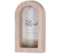 Dicksons Joy of the Lord Is My Strength Framed Arch Tabletop Decor 5 x 8 Inch - Christian Inspirational Wood Sign - Faith Shelf Decor for Home, Office, Prayer Room