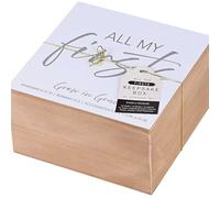 Dicksons Keepsake Box Wooden - All My Firsts Grow in Grace - 5 x 9.25 Inch Memory Box for Baby Milestones, Christian Keepsake Storage for Boy or Girl