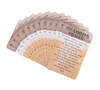Dicksons KJV of The Lords Prayer, Tan/White 3.8 x 2.5 Inch Laminated Cardstock Pocket Card Bookmark; Pack of 12