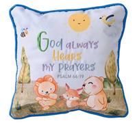 Dicksons Prayer Pillow 6.75 x 6.75 Inch - God Always Hears My Prayers - Soft Polyester Inspirational Christian Nursery & Bedtime Décor for Boys