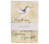 Dicksons Women's Inspirational Christian Notetakers Lined Journal Ruled Notebook 5.5 x 8.5 Inch Paper Hummingbird Floral Scripture Assorted Set of 3