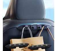 DICMKY 2 Pack Car Seat Hooks for Tesla Model Y(Juniper) Model 3(Highland) Accessories 2026 2025 2024 2023 2022 2021, Foldable Car Seat Headrest Hooks for Purses Bags Hang Grocery Seat Back Organizer