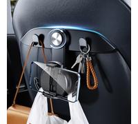 DICMKY 4-in-1 Tesla Hooks & Phone Mount for Model Y, 3, X Accessories, ABS Material, 360° Swivel, Easy Install, 11 lbs Capacity