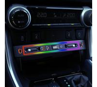DICMKY for Toyota RAV4 Car Charger USB Hub with RGB Light, 4-Port Retractable Docking Station for Toyota RAV4 Accessories 2025 2024 2023 2022 2021 2020, Center Console Phone Fast Charger/Adaptor Hub