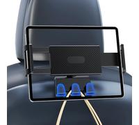 DICMKY Tesla iPad Tablet Mount Headrest Accessories for Model Y(Juniper) Model 3(Highland) 2026 2025 2024 2023 2022 2021, Back Seat Tablet Holder with Hooks for Kids, Fits 4.7-12.9" iPad Pro Air Mini