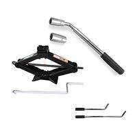 DICN 17/19/21/23mm Extendable Wheel Brace Lug Nut Wrench Telescopic Extension + Auto Scissor Jack 2 Ton/385mm Capacity with Crank Handle - Tyre Changing Repair Emergency Garage Tools UK Stock