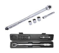 DICN Ratchet Torque Wrench 28-210Nm, 1/2" Wheel Bolt Wheel Nut Wrench incl. Extension & Wheel Bolt Sockets 17mm-19mm-21mm