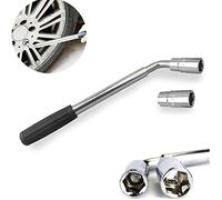 DICN Telescopic Lug Wrench Extendable Wheel Brace with 17mm 19mm 21mm 23mm Standard Sockets for Car Van Truck Spare Tyre Breakdown Emergency Tools