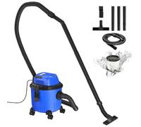 DICN Wet & Dry Vacuum Cleaner 15L Container with Accessories Chip Wood Dust Cleaner with 16KP Suction Force and 1.5M Hose Portable Wet and Dry Vacuum for Car Garage Workshop Home 800W Blue