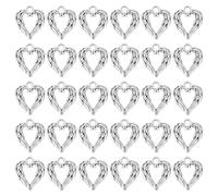 DICOCHARMS 60Pcs Small Angel Wings Heart Wing Charms, Antique Silver Heart Feather for Valentine's Day Jewelry Making, Hole: 2.5mm