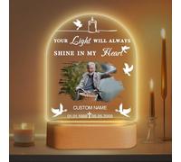 Dicodes Personalized Memorial Gift Photo Night Light Custom Light Up Acrylic Plaque Lamp Sympathy Bereavement Remembrance Gift(RWDZ-Peace Dove)