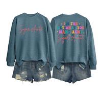 Dicosky Sugar Auntie Sweatshirts I M The Get What You Want Classic Long Sleeve Shirt for Woman Fashion Pullover, Blue, M