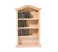 DICOSMETIC 1:12 Scale Miniatures Dollhouse Bookcase 4 Floors Mini Wooden Bookshelf Miniatures Dollhouse Cabinet Furniture Accessories for Scene Landscape Decor, 15.5x9.4x2.75cm