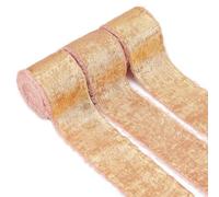 DICOSMETIC 1.57 Inch x 16.4Yds 3 Rolls Glitter Chiffon Ribbons Pink Frayed Ribbon Handmade Fringe Frayed Ribbon Shimmer Polyester Ribbons for Flower Bouquet Gift Wrapping Wedding Party Decor