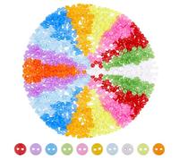 DICOSMETIC 1000Pcs 10 Colors Mini Round Buttons Tiny Plastic Buttons 4mm Doll Cloth Buttons Colorful 2-Hole Buttons Plastic Sewing Buttons for DIY Handmade Craft Art Sewing