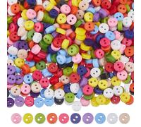 DICOSMETIC 1000Pcs Mini Round Buttons Random Color Tiny Resin Buttons 6mm Doll Cloth Buttons Colorful 2-Hole Buttons Decorative Sewing Buttons for DIY Handmade Craft Art Sewing